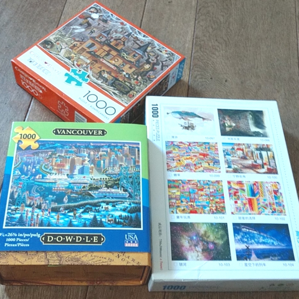 3 puzzle bundle - 1000 pieces each